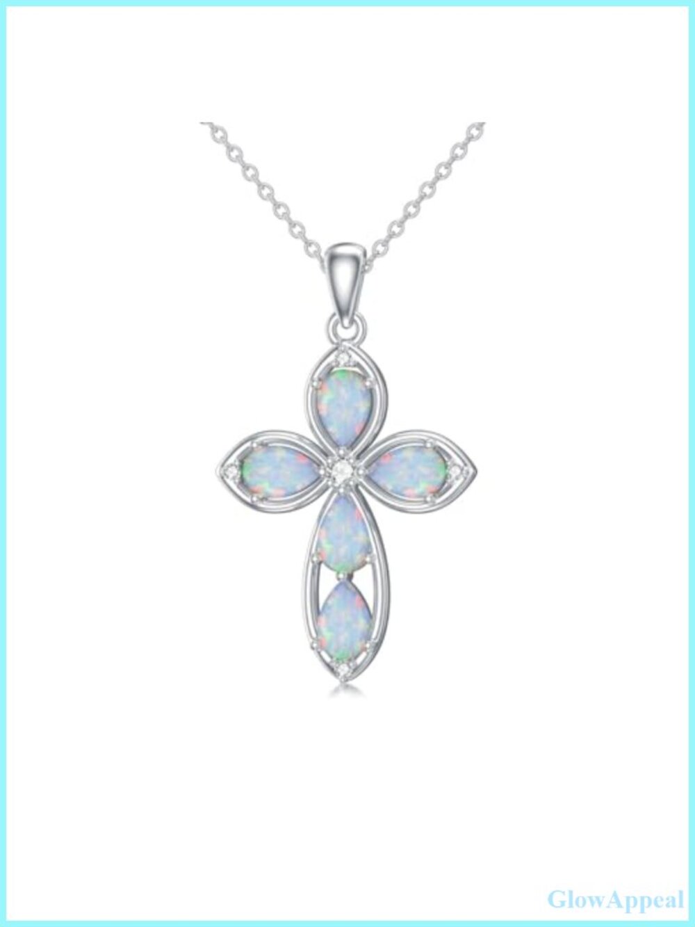 925 Sterling Silver Moissanite Cross Pendant Necklace Adjustable Chain
